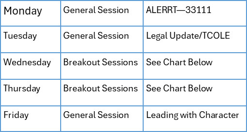 Weekly Agenda